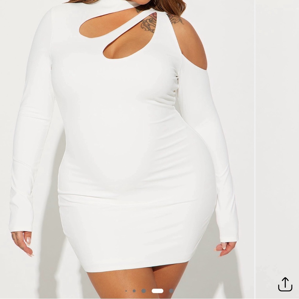 Elegant White Cut-Out Dress